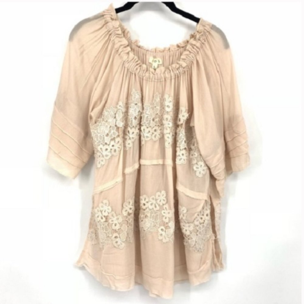 POL Floral Off The Shoulder Lace Appliqué Top - Picture 2 of 5